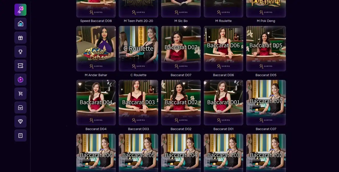 Интерфейс игрового зала 1го казино на компьютере